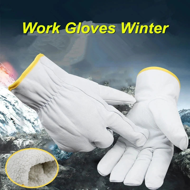 Luvas Térmicas de Couro WinterPro™ com Forro de Algodão – Anti-Frio