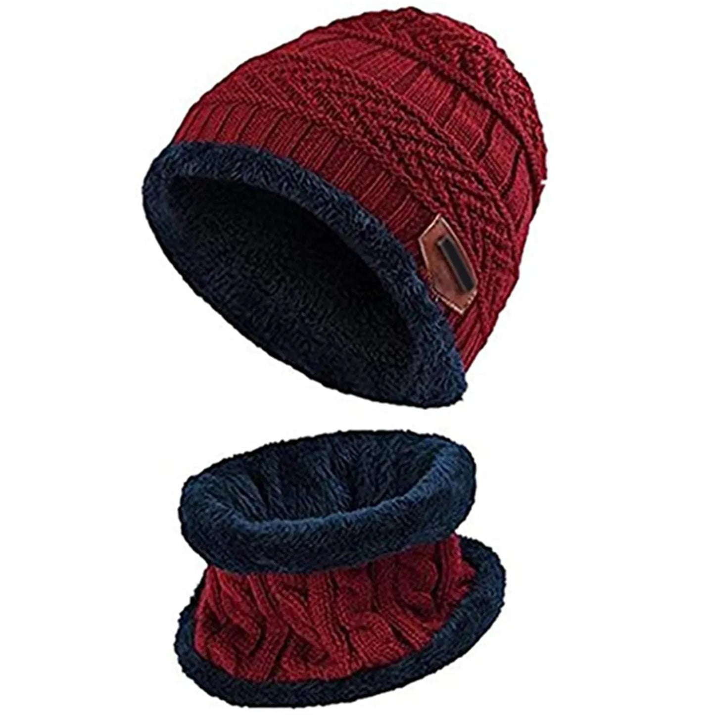 Winter Set Hat Scarves Touch Screen Gloves 3pcs Warm Men Women Fashion Thickening Plus Wool Neck Protect Cap Outdoor Riding