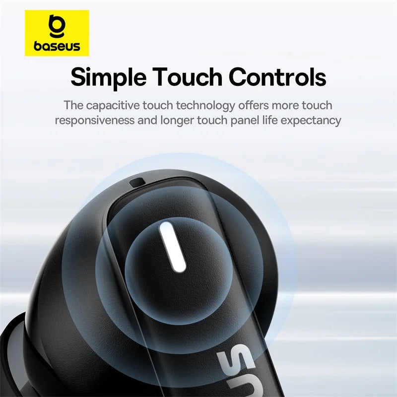 Fone de Ouvido Baseus Bowie E19 Bluetooth 5.3 – Graves Potentes + 33h Bateria