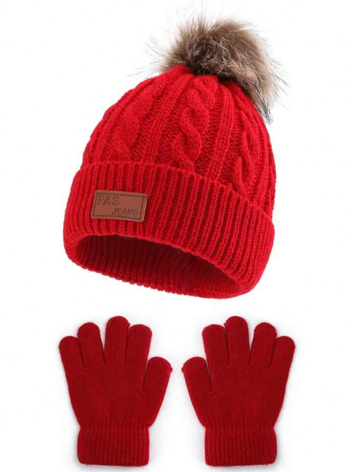 Two-piece set of 3-12Y children's hats and gloves from Europe and America, new warm baby hats for autumn and winter
